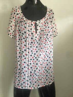 Zac & Rachel chiffon polyester multicolor polka dot blouse